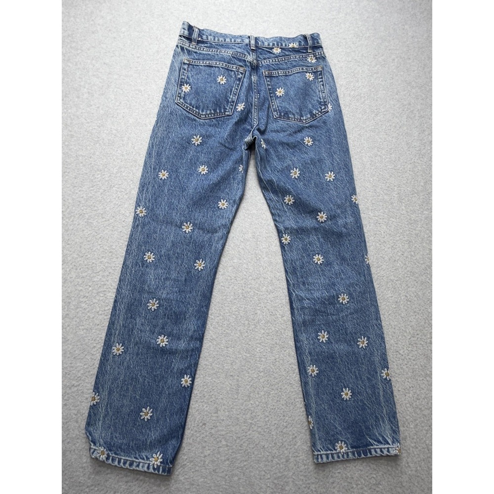 Reformation Cynthia Chamomile High Rise Straight Jeans Womens 26 Blue Floral - Picture 15 of 16